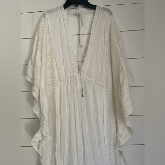 Free People Oh Valencia Cattan Gauzy Crochet Open Back Boho Maxi dress nwot - Picture 13 of 14